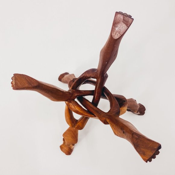 Vintage Hand Made Wooden Collapsable Sculpture Art - Picture 15 of 16